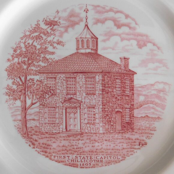 Vintage 10.5" State Commemorative Plate Ohio Sesquicentennial 1953 Walker China - Picture 4 of 6